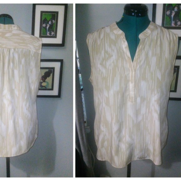 Chico’s Abstract Print Sleeveless Blouse Sz 2 - Picture 13 of 13